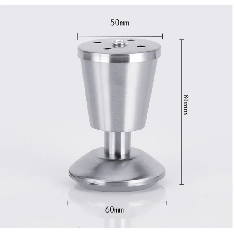 4PCS/Lot Stainless Steel Adjustable Furniture Legs Cabinet Foot Legs Cabinet Sofa Bed Feet Support, 15/12/10/8cm High, Brushed