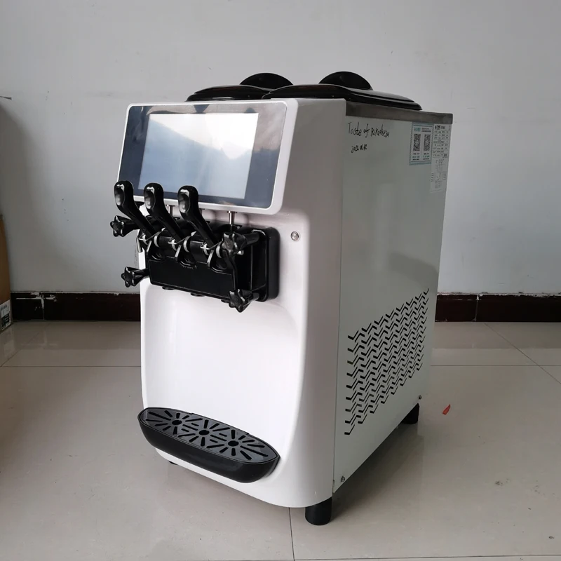 Commercial Ice Cream Machine, Full-Automatic Stainless Steel Desktop, Three Color Ice Cream Machine, Chicken Rolls Machine