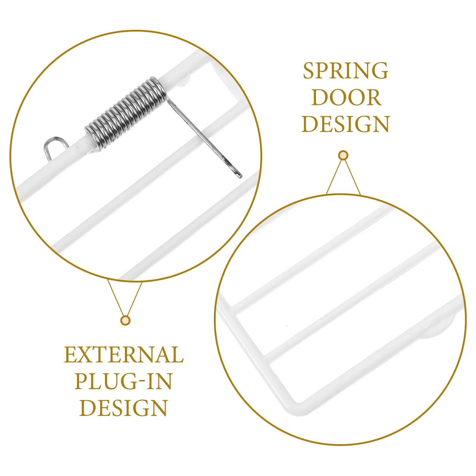 3 Pcs Bird Cages Accessories Cages Fittings Replacement Door Accessory With Spring Wires Plastic Supply Feeder