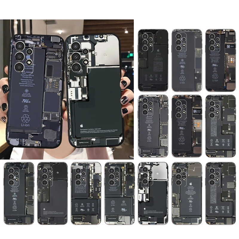 

Phone Case For Samsung A17 A55 A16 A56 A35 A15 A53 A54 A33 A34 A25 A05S A52 A52S A07 A26 A06 Inside motherboard Circuit board
