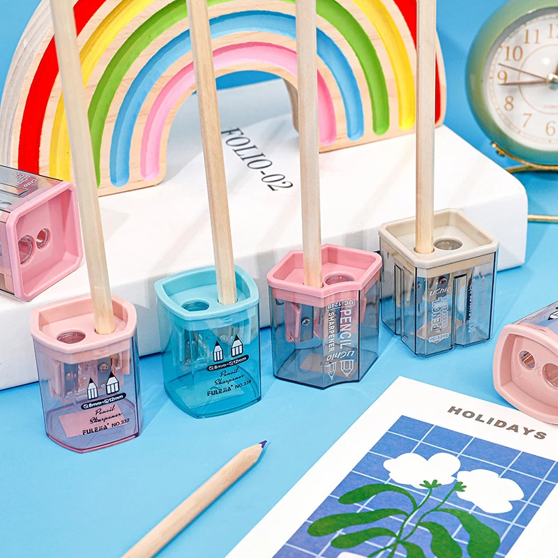 1PC Mini temperamatite piccolo simpatico cartone animato due fori temperamatite Kawaii Stationeries temperamatite forniture fisse per studenti