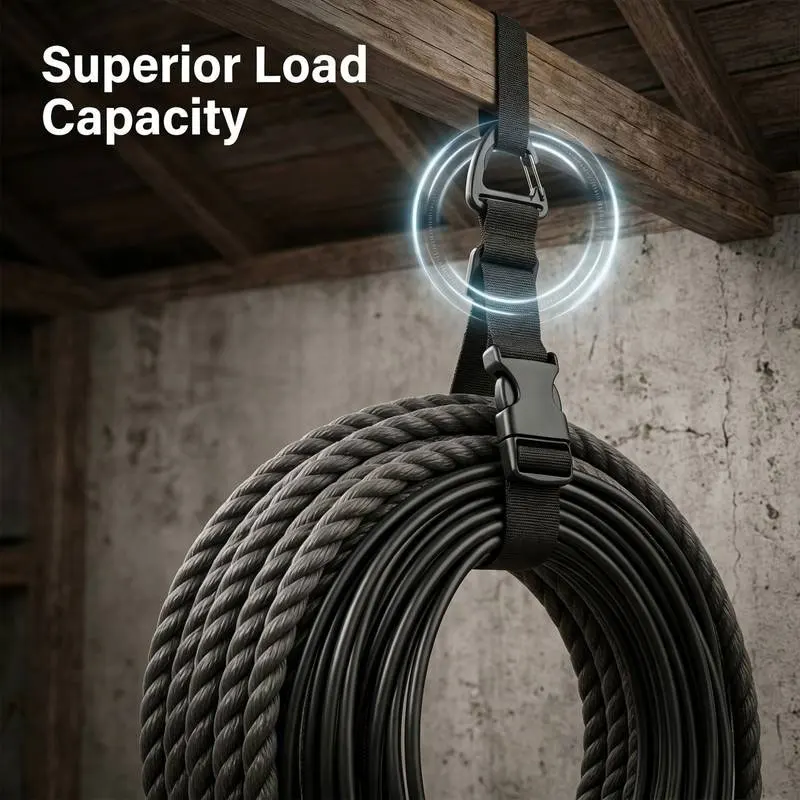 4Pcs Adjustable Garden Hose Straps, Heavy-Duty Extension Cord Organizer, Hanging Storage Straps for Garage & Workshop, Reusable
