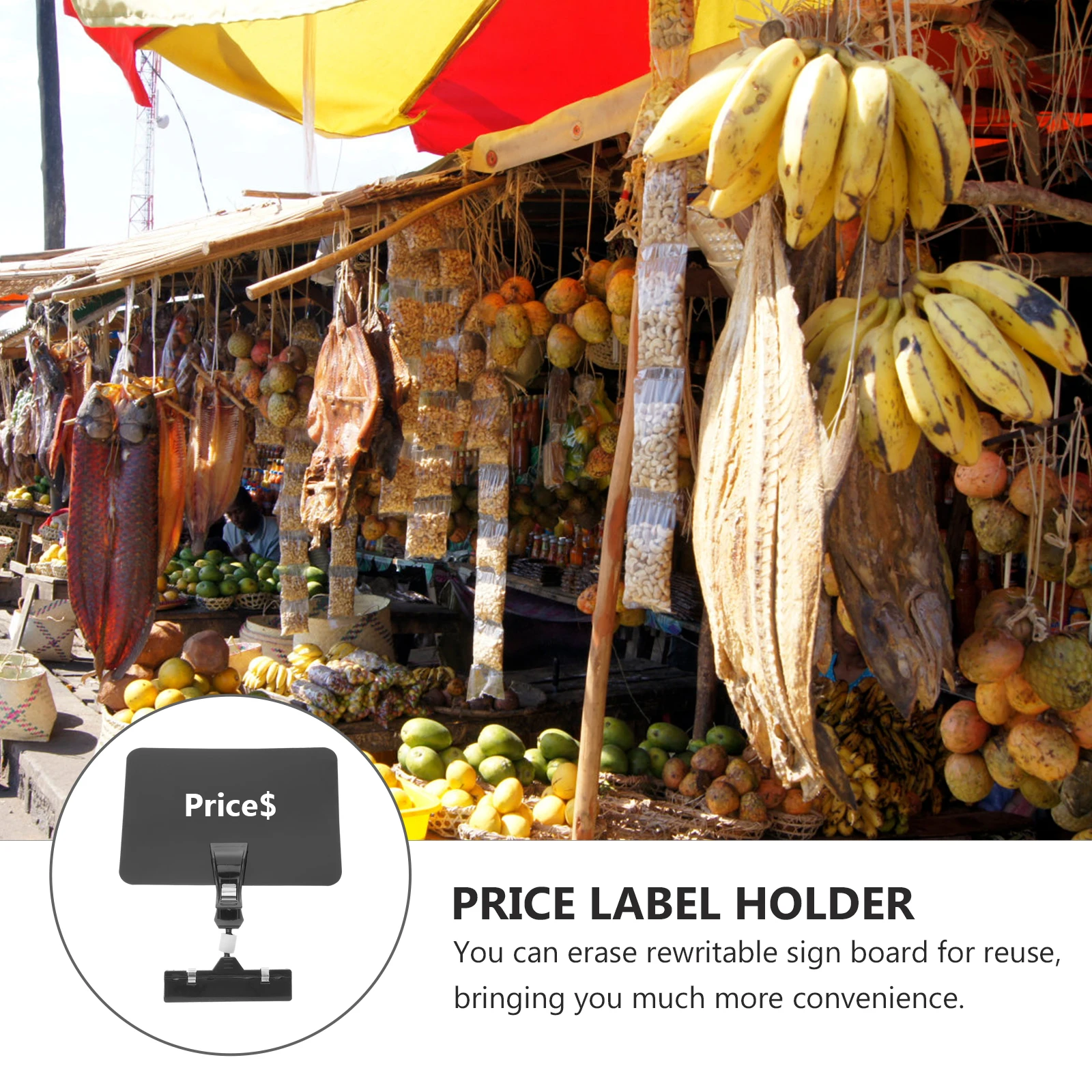 6 Sets Waterproof Price Tag Chalkboard Clip Sign Food Plastic Label Holder Shelf Holders Merchandise Clips Pp Retail on