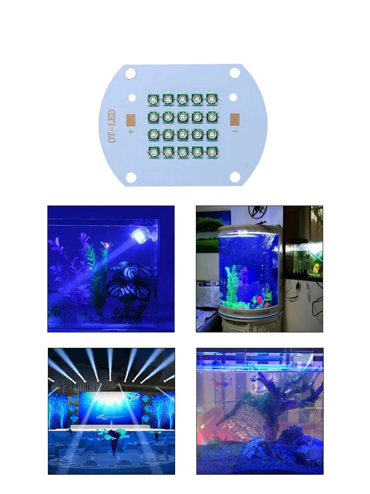 Wysoka moc 3535 50W UV Fioletowe chipy LED 365nm 370nm 395nm 400nm Pełna miedziana dioda światła Lampa do utwardzania kleju uv światłem atramentu — zdjęcie 2