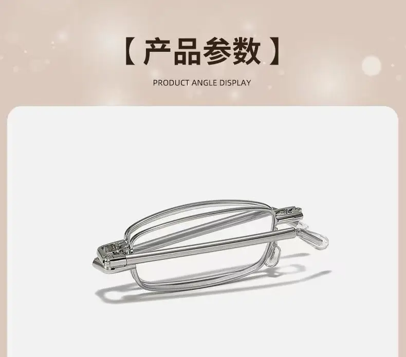 Square Reading Glasses Men Women Anti Blue Light Metal Frame Presbyopic Glasses Antifatigue Computer Eyewear +1.5 +2.0 with Case – Detail 6
