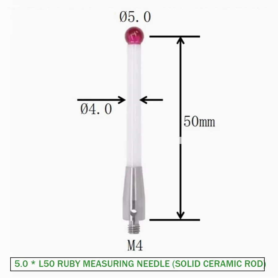 ماكينة بتحكم رقمي بالكمبيوتر مسبار M4 Renishaw روبي السيراميك قياس إبرة قضيب السيراميك الصلب A-5000-3709/3712 6.0 مللي متر