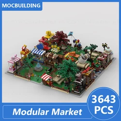 Modular Market Display & 16 Stands Moc Building Blocks Diy Assemble Bricks Educational Creative Collect Toys Xmas Gifts 3643PCS