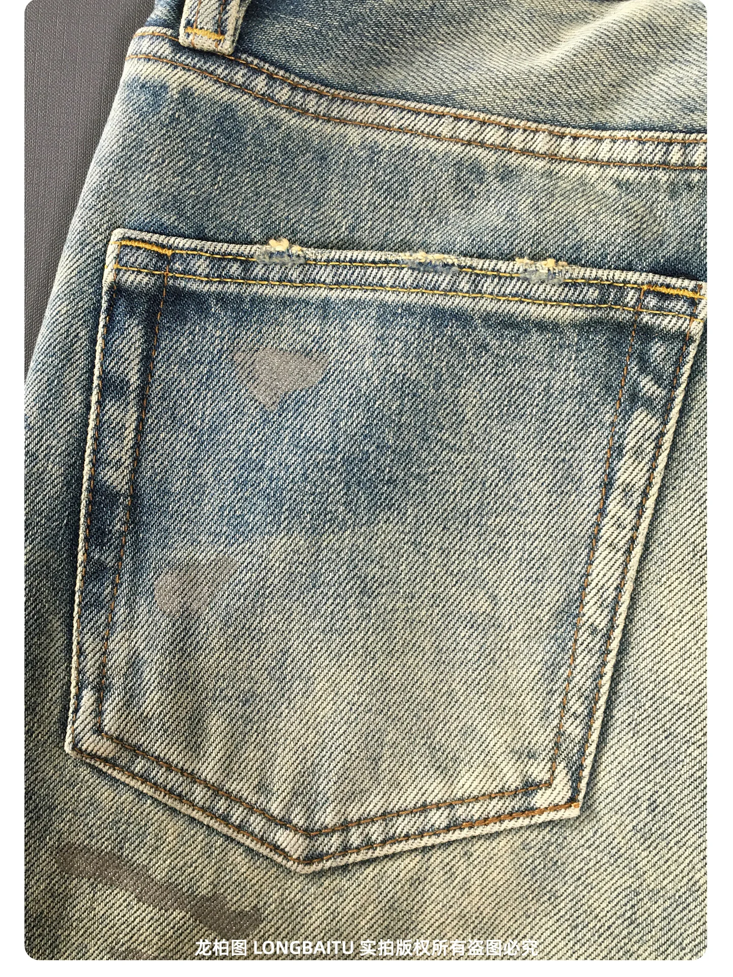 جينز ممزق ثقيل الوزن للرجال خريف/شتاء فضفاض مستقيم الساق 100% قطن رقعة التفاصيل العلامة التجارية العصرية السراويل خمر المتمردين