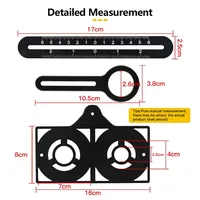Measuring Ruler, Multi Angle Ruler Finder, 1pc 6 Aluminium Alloy Perforated Mold Template Tool For Locator Drill Guide Tile Hole