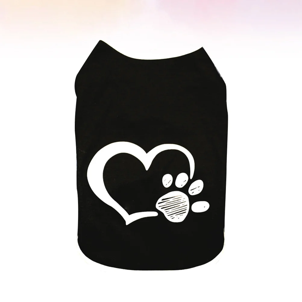 

Dog Vest Black Size Xxl Heart Footprint Pattern Comfortable Pet Clothes Summer Spring Party Dog Cloth Outdoor Fashion