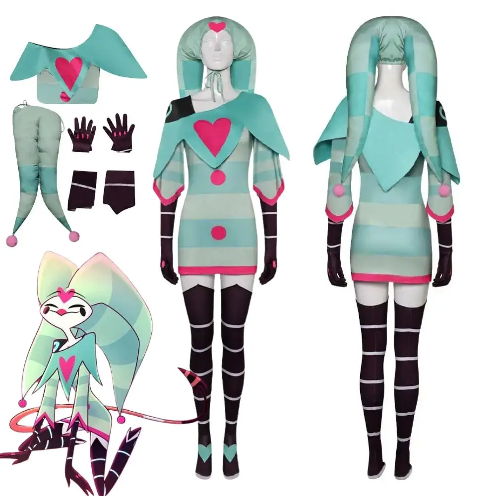 

Fizzarolli Cosplay Fantasia Anime Cartoon Hotel Costume Disguise for Women Dress Hat Outfits Halloween Carnival Party Clothes