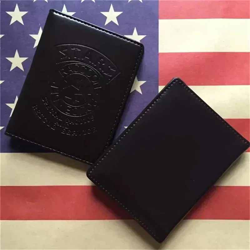 바이오해저드 스타즈 라쿤 데프 배지 레온 크리스 질 웨스커 블랙 인조 가죽 증명서 지갑 ID 카드 홀더,;k'9