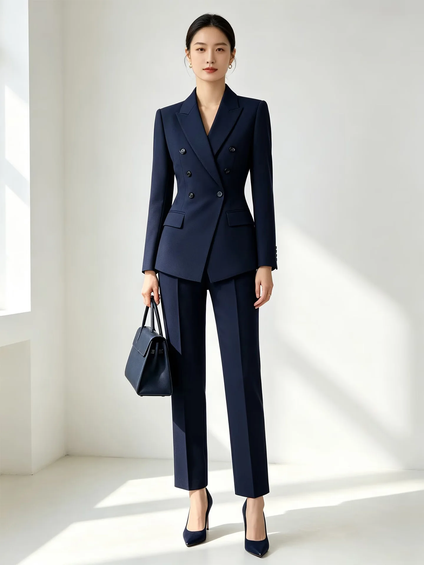 Elegant Business Casual Women's Suit Set Formal Occasion Interview Commute Professional Workwear Korean Style Long Sleeve
