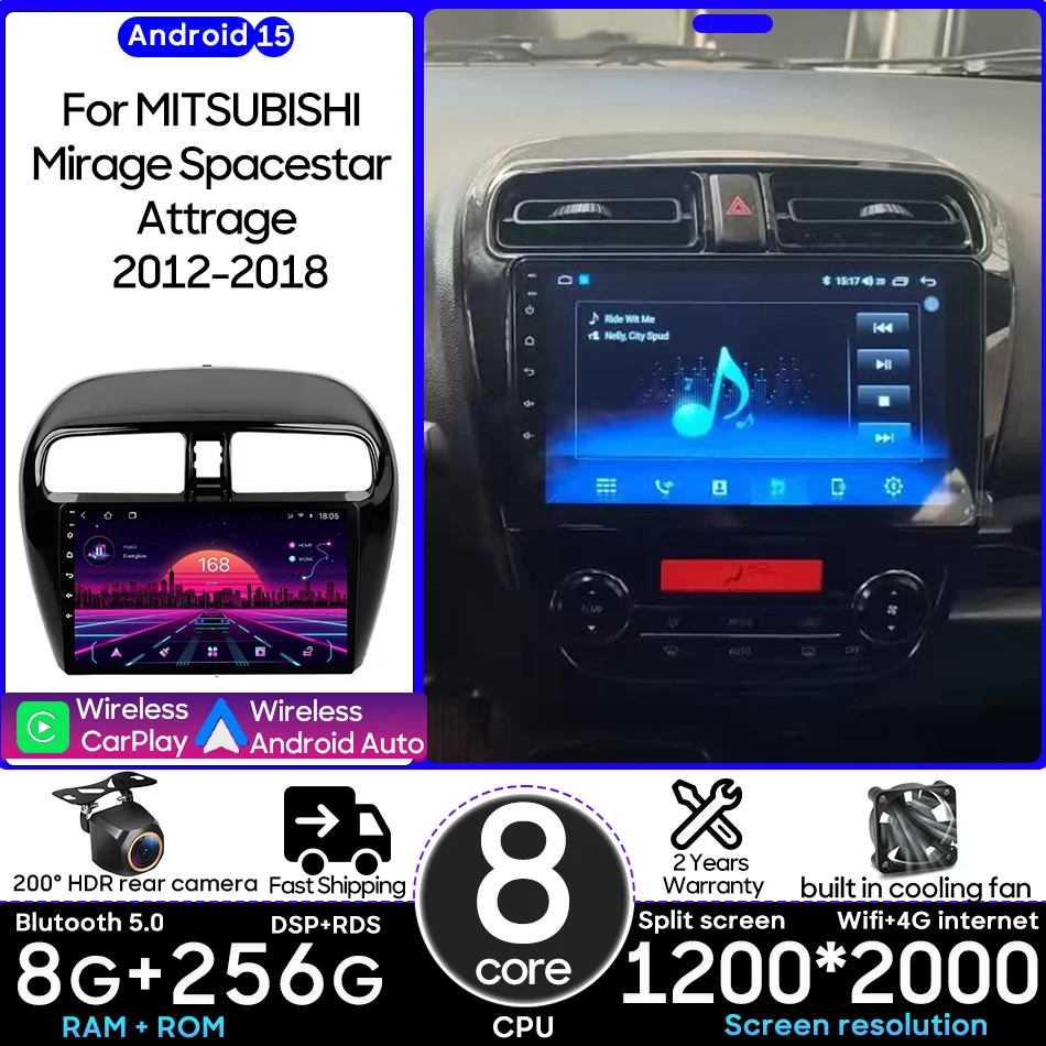 

Android For MITSUBISHI Mirage Spacestar Attrage 2012-2018 Car Multimedia Player Carplay Auto Radio Navigation GPS 2din GPS Wifi
