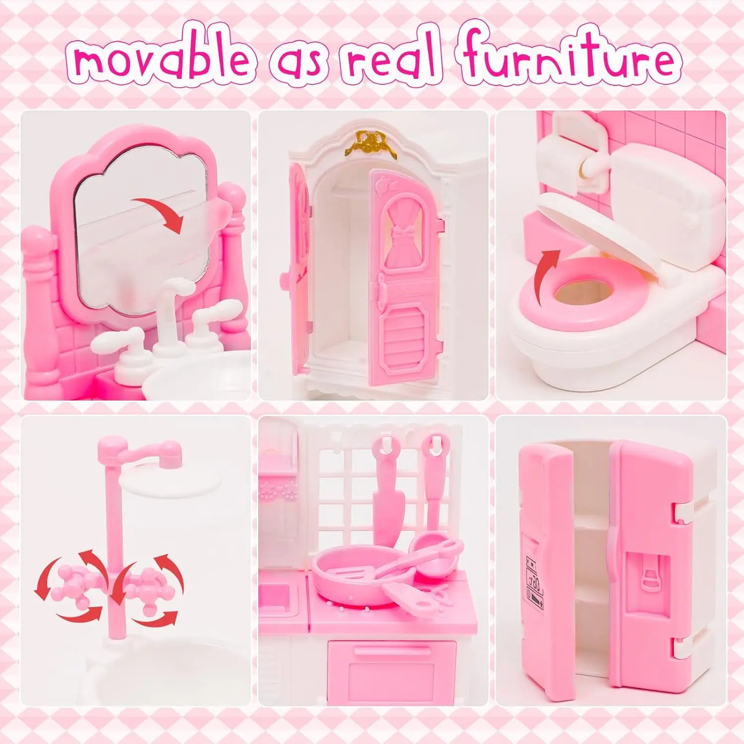 1:12 Casa delle bambole Camion dei gelati Lettino Simulazione Scena in miniatura Display Dessert Auto Letto a castello Bagno Cucina Giocattolo per ragazza