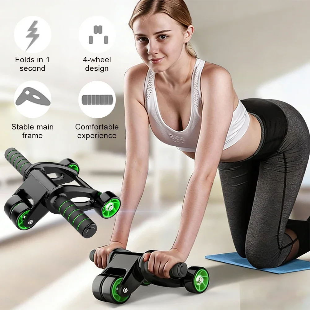 1Pc Abdominal Exercise Wheel Two Wheels for Stability Home Gym Fitness Equipment, Strengthen Core and Tone Abs Muscle Train