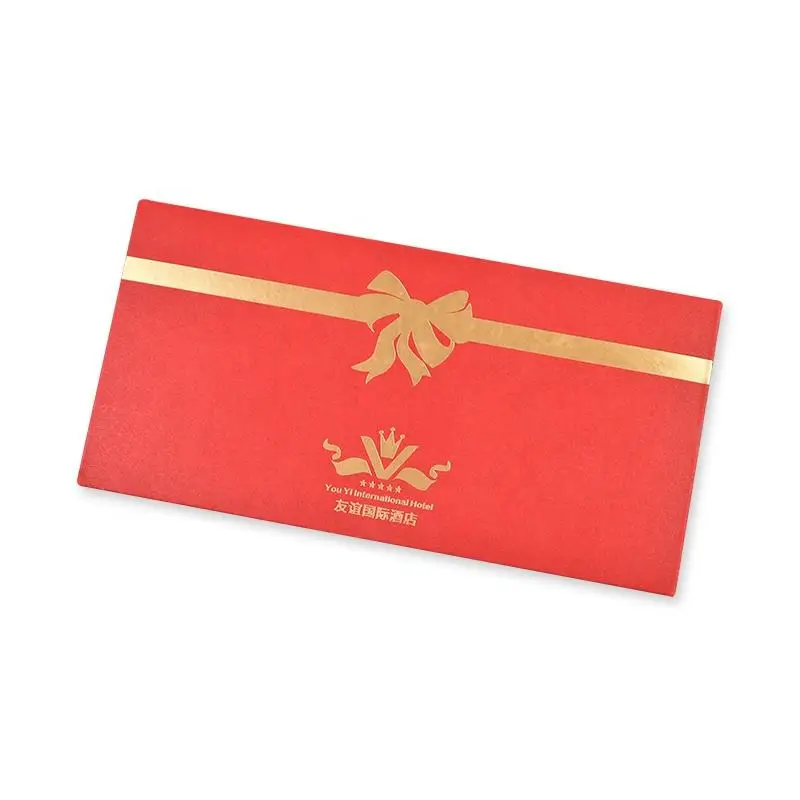 Specialty Paper Money Envelope Gold Stamping Foil Cash Envelope Wallet customized logo