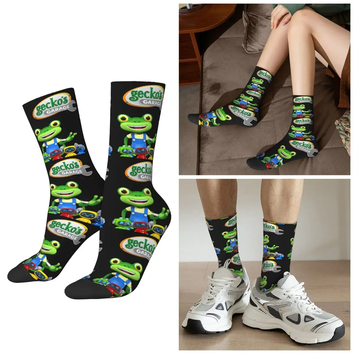 

Всесезонные носки Geckos для гаража, носки в стиле Харадзюку, супер мягкие чулки для мужчин и женщин, рождественские подарки