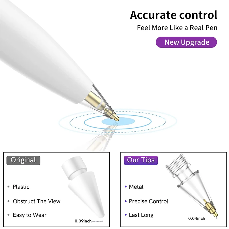 Klare Ersatz spitzen für Apfels tifte 12 Gen-Spitzen Stifts pitzen für Apfels tift 1. 2. Generation für iPad transparente Stift feder