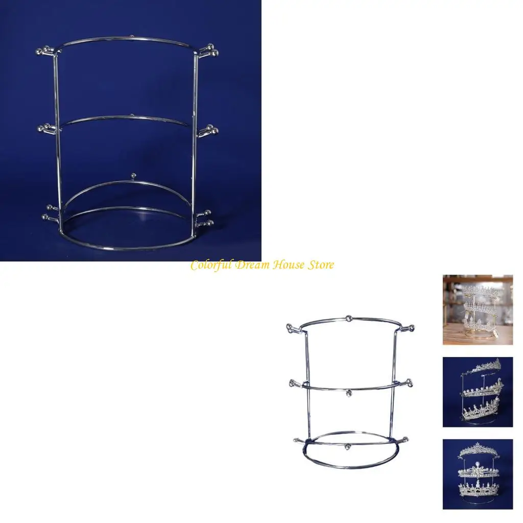 

Crown Display Holder Stand 3-Layers Jewelry Organiser Storage Rack for Storing