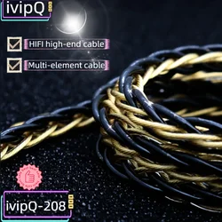 IvipQ-208 amiral gemisi 8-Core kablo yüksek saflıkta Litz beş elemanları + 7N OCC altın kaplama kulaklıklar HD650 HD800 için kablo yükseltme