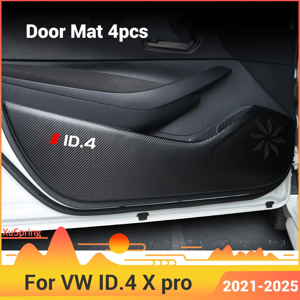 Car Door Anti-dirty Anti-kick Protective Mat Pad Cushion Sticker Garnish For VW ID.4 ID4 X PRO GTX Crozz 2021-2025