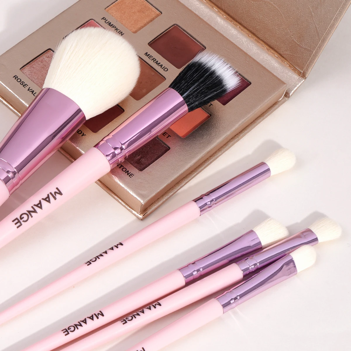 Maange 6 Stuks Make-Up Borstels Set Beginnersvriendelijk Voor Foundation Poeder Oogschaduw Zachte Borstelharen Gezicht Make-Up Tool Voor Reizen Schoonheid