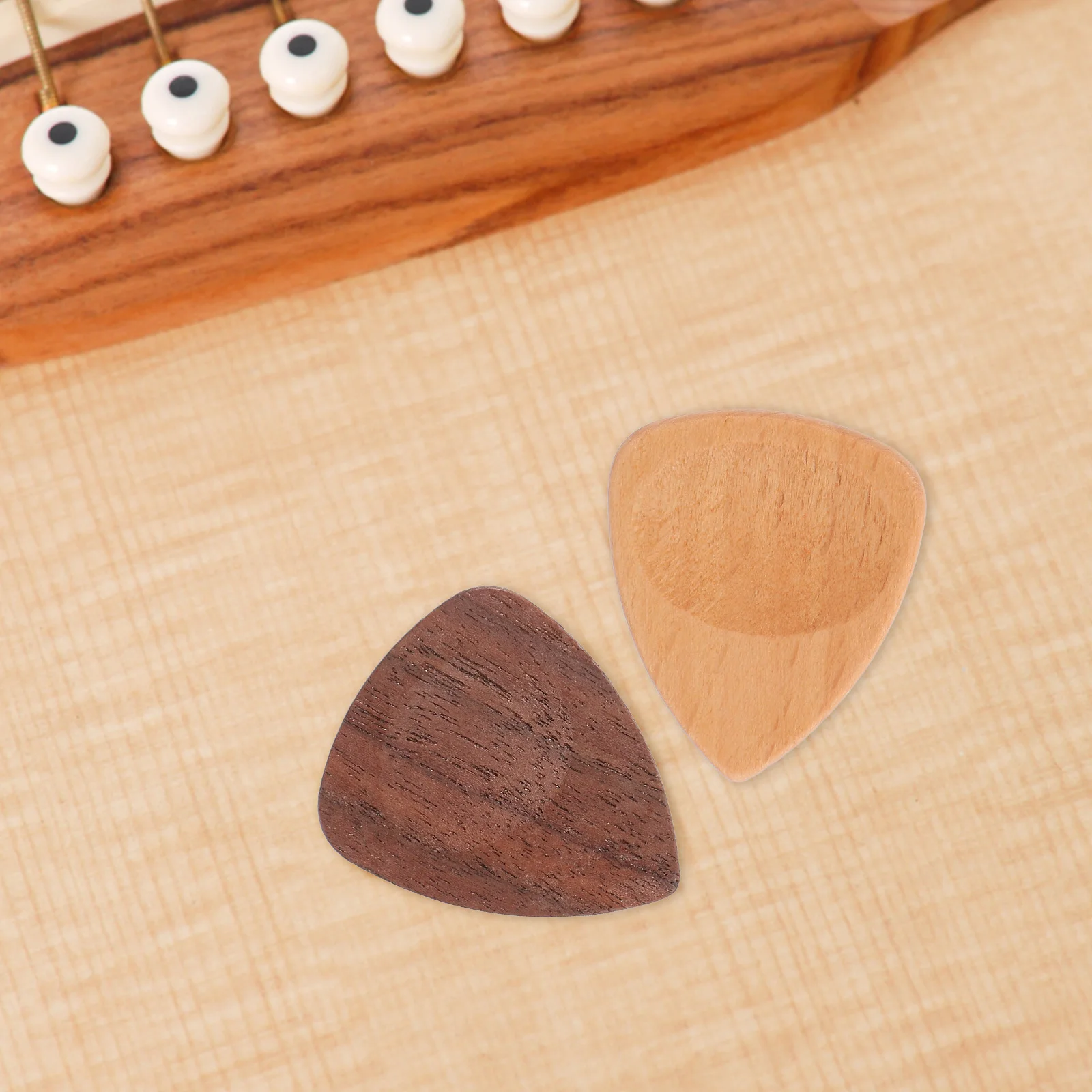 

4 Guitar Picks Storage Case Acoustic Electric Bass Wood Thick Small Folk Ukulele Musical Instruments Accessories Set