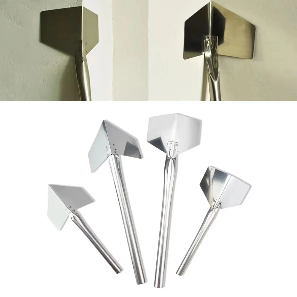 Aço inoxidável exterior rebocar espátula, canto exterior, canto interior, punho do metal, 90 graus, 1pc