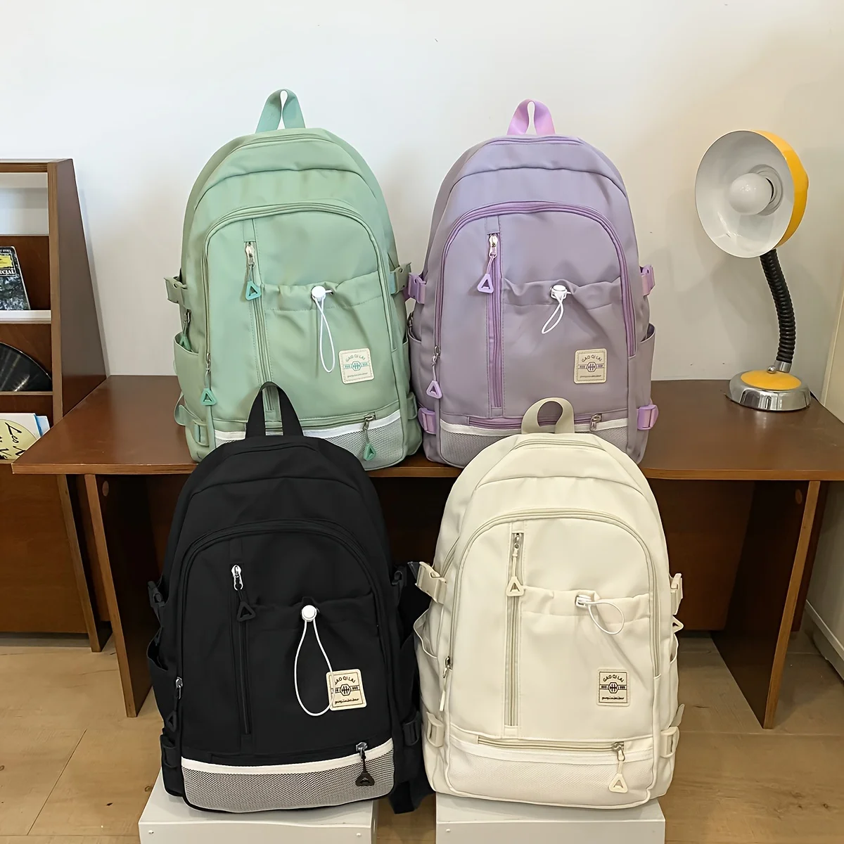 New casual school bag for female college students, simple and versatile girly heart backpack, boyish treasure backpack for women