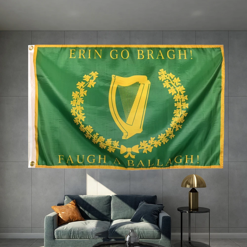 8. Pułk brygady AL Irish historyczna flaga graficzna drukowana wiszący Banner poliestrowa pokrywa wału przelka 3x5 stóp 90x150cm