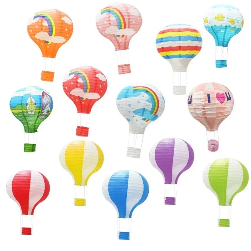 1 Stück 40cm Weihnachtsmann Elch Regenbogen Heißluftballon 16 Zoll Papierlaterne Lampenschirm Deckenleuchte Hochzeit Weihnachtsfeier Dekoration
