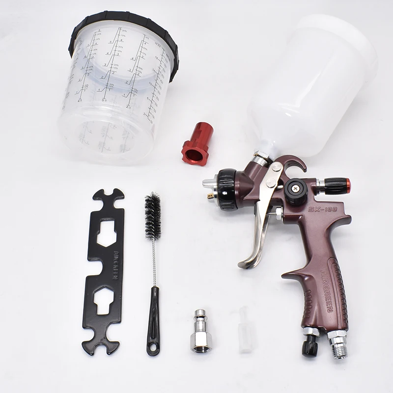 SK100 HVLP пистолет-распылитель 1,3 мм сопло гравитационный пистолет-распылитель краски автомобильный аэрограф 600 мл для покраски стены автомобиля DIY