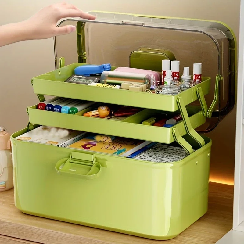 

Multi Functional Plastic Organizer Boxes With Handles Large Capacity Storage Box Desk Stationery Accessories Office School