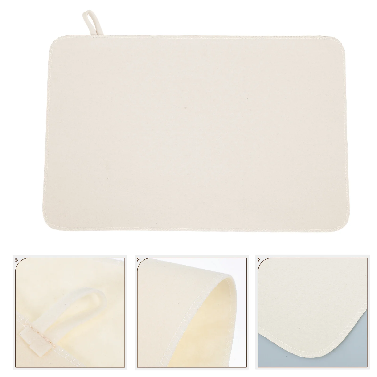 

2pcs Sauna Sweat Room Cushion Gray High Absorbent Felt Bench Pad Home Steam Floor Mat Portable Seat Accessories