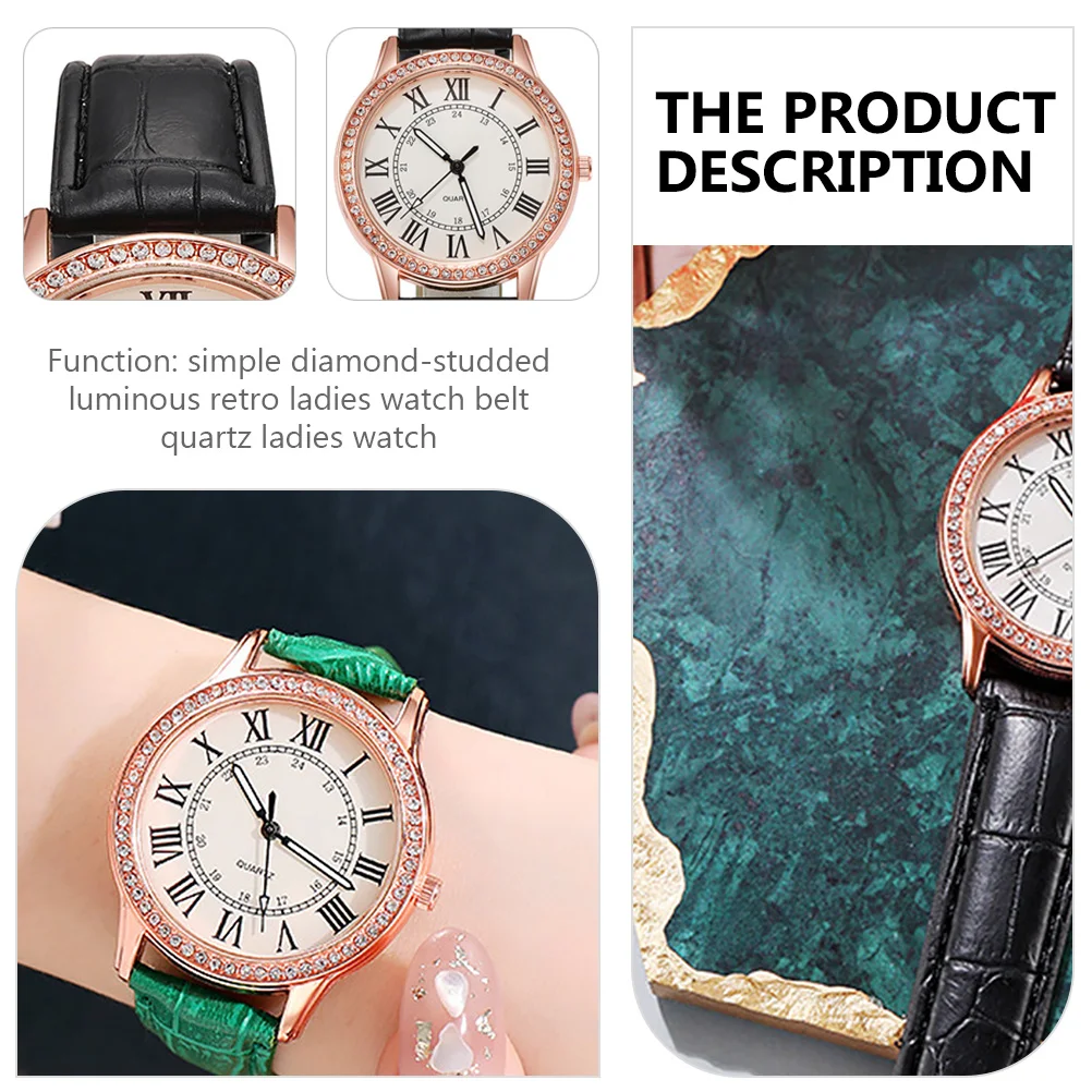 

1Pcs Rhinestone Glow Women Watch Elegant Simple Quartz Wristwatch for Daily Wear Casual Timepiece Watch for Women
