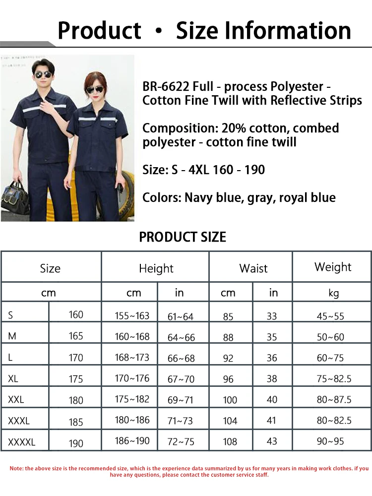 Conjunto de uniforme de trabajo de verano Unisex, camisa ligera de manga corta, pantalones, mono, resistencia a la abrasión y manchas para tiendas de reparación de automóviles