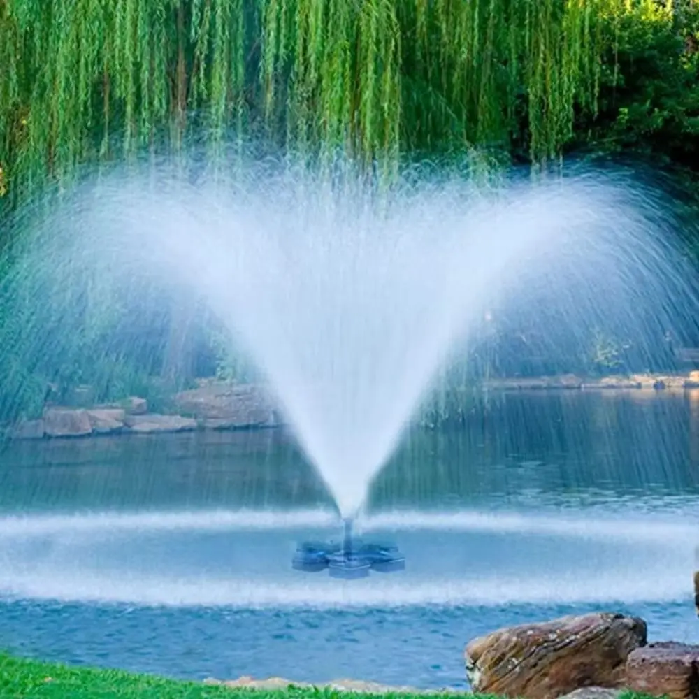 Floating Solar Fountain Pump Energy Saving Multiple Nozzles Bird Bath Fountain Hot Solar 1.4W Power Submersible Pump Pool