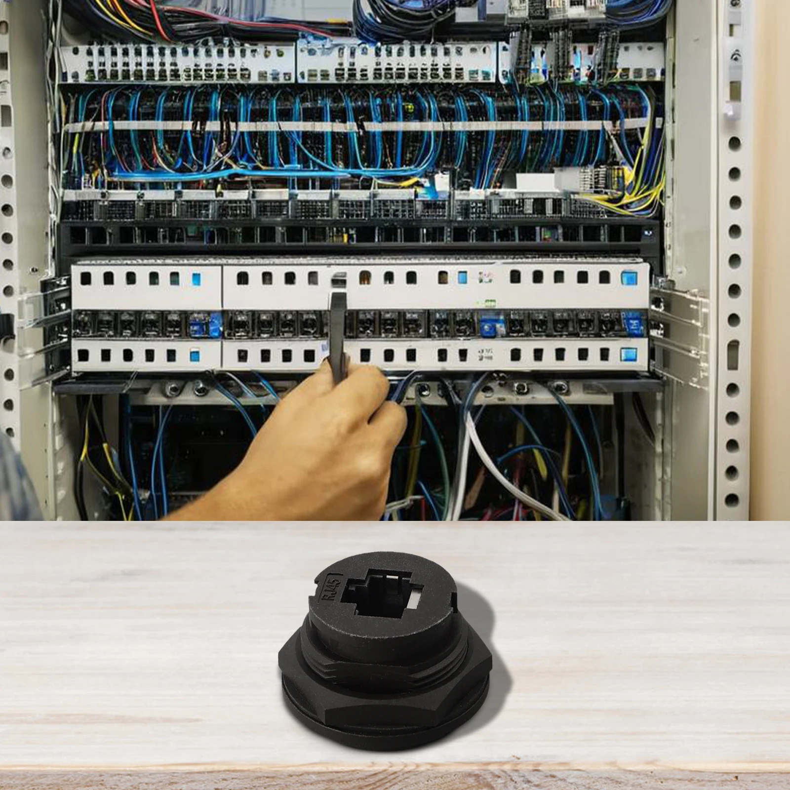 E16 Waterproof Connector Network Switch Coupler Snap-On Female Socket Plug Board Copper Gold-plated, Strong Conductivity