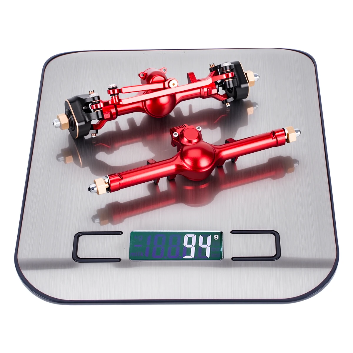 CNC Machined Aluminum Planet Axles +4mm with 3-Section CVD Brass Steering Knuckles for 1/24 Axial SCX24 Upgrade Parts