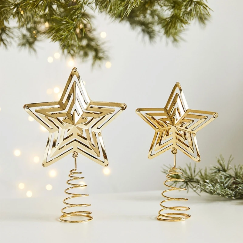 Elegant Iron Christmas Tree Star Toppers Enhances the Festive Spirit Ornament Dropship