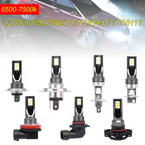 H11 H8 9005 9006 H1 H3 H4 H7 6500K White Light 1200LM Car LED Fog Light Waterproof IP68 Auto Repcement LED Bulbs