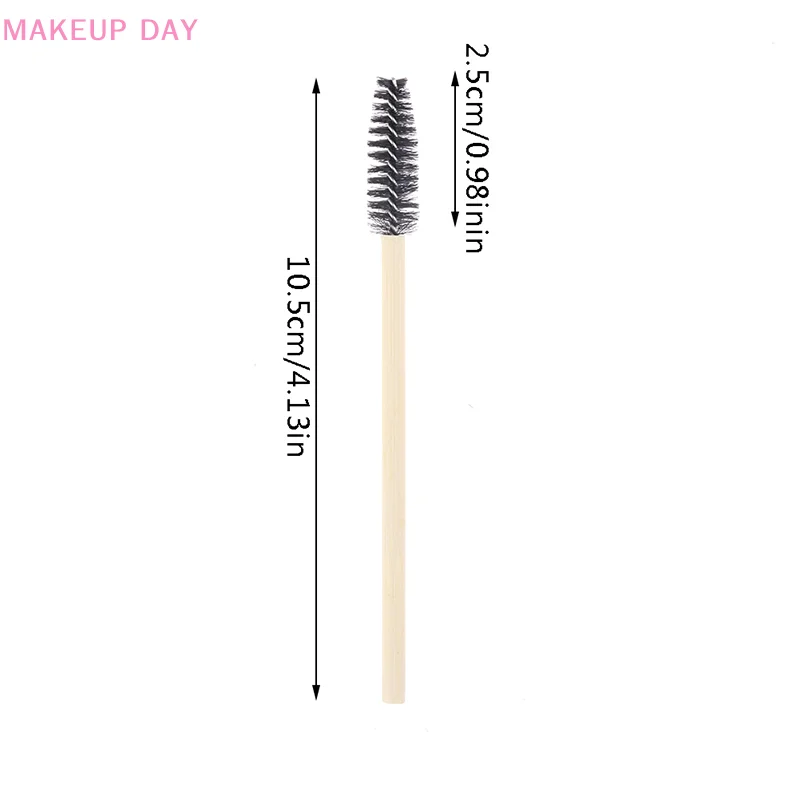 50Pcs Bamboo Handle Eyelash Brush Makeup Brush eyelash Extension Disposable Eyebrow Brush Mascara Applicator Makeup Tool