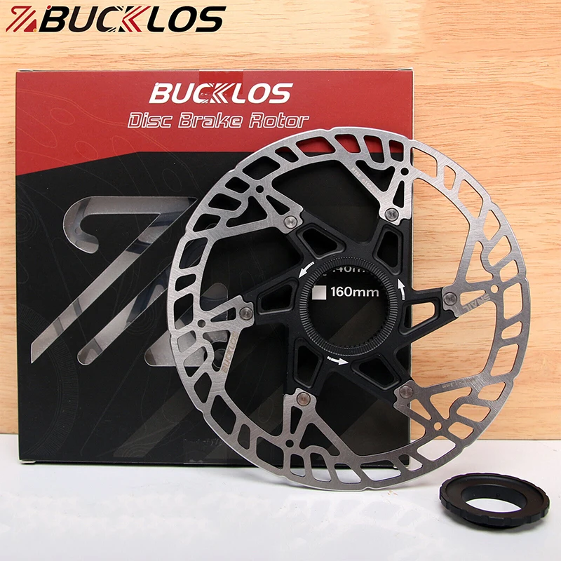 BUCKLOS RT-MT760 자전거 브레이크 디스크, 중앙 잠금 디스크 브레이크 로터, 중공 방열 로드 MTB 로터, RT76 에 적합, 160mm