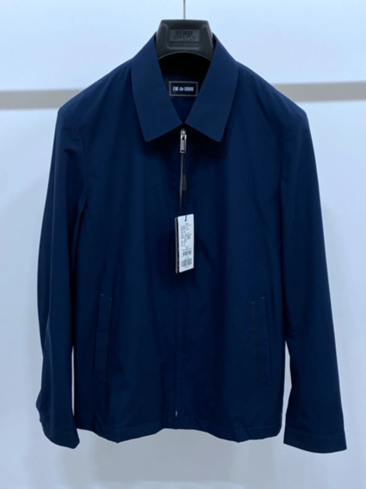 

Spring Summer Slim Fit Classic Sle Light Blue Zipper Collar Men's Jaet Faionable Urban Commute Windproof Polyester