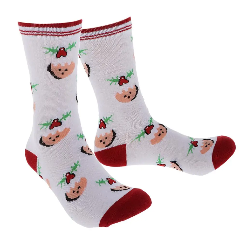Winter Warm Cotton Blend Christmas Socks Colorful Funny Design Long Cozy Stockings for Family Holiday Party