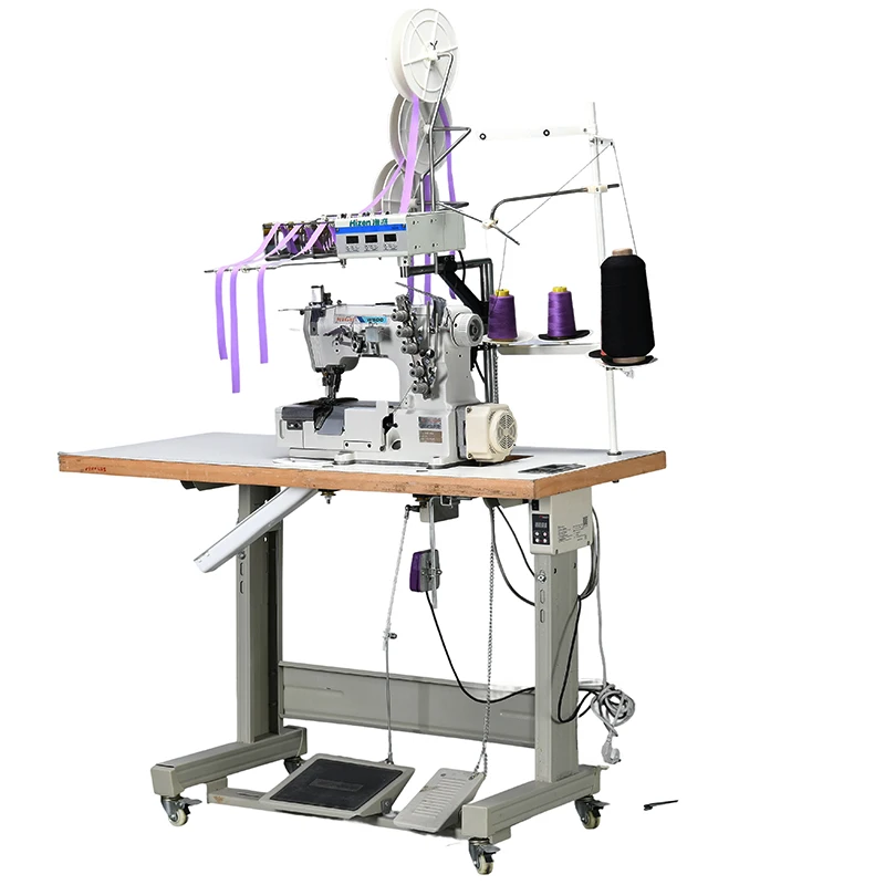 Hizen TFU16-M3S Industrial Computerized Control Multi-Needle Sewing Machine Side Tape Feeder Upper 3 Strip Conveyor Three Belts