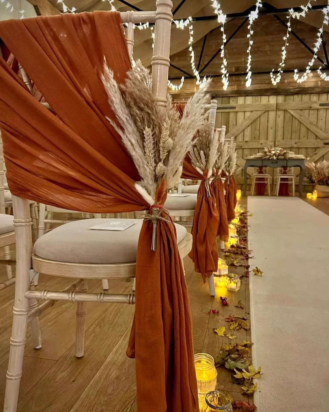 10-100Pcs Terracotta Chair Sashes for Wedding Chair Covers Cheesecloth Chair Bow Sashes Ribbons for Party Ceremony 7x98In