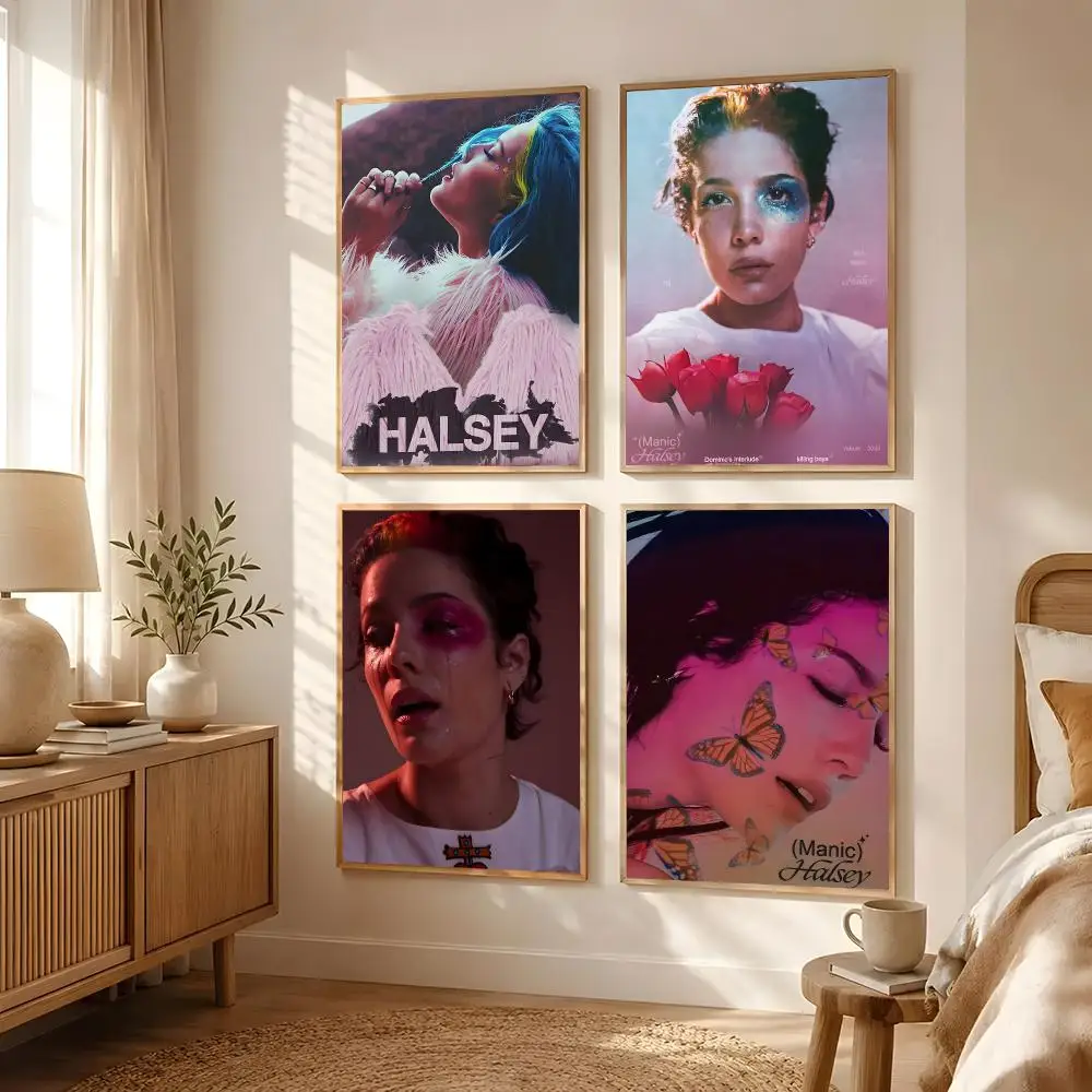 Singer Halsey Poster Poster All-match HD Waterproof Self-Adhesive Wall Art Sticker For Home Bedroom