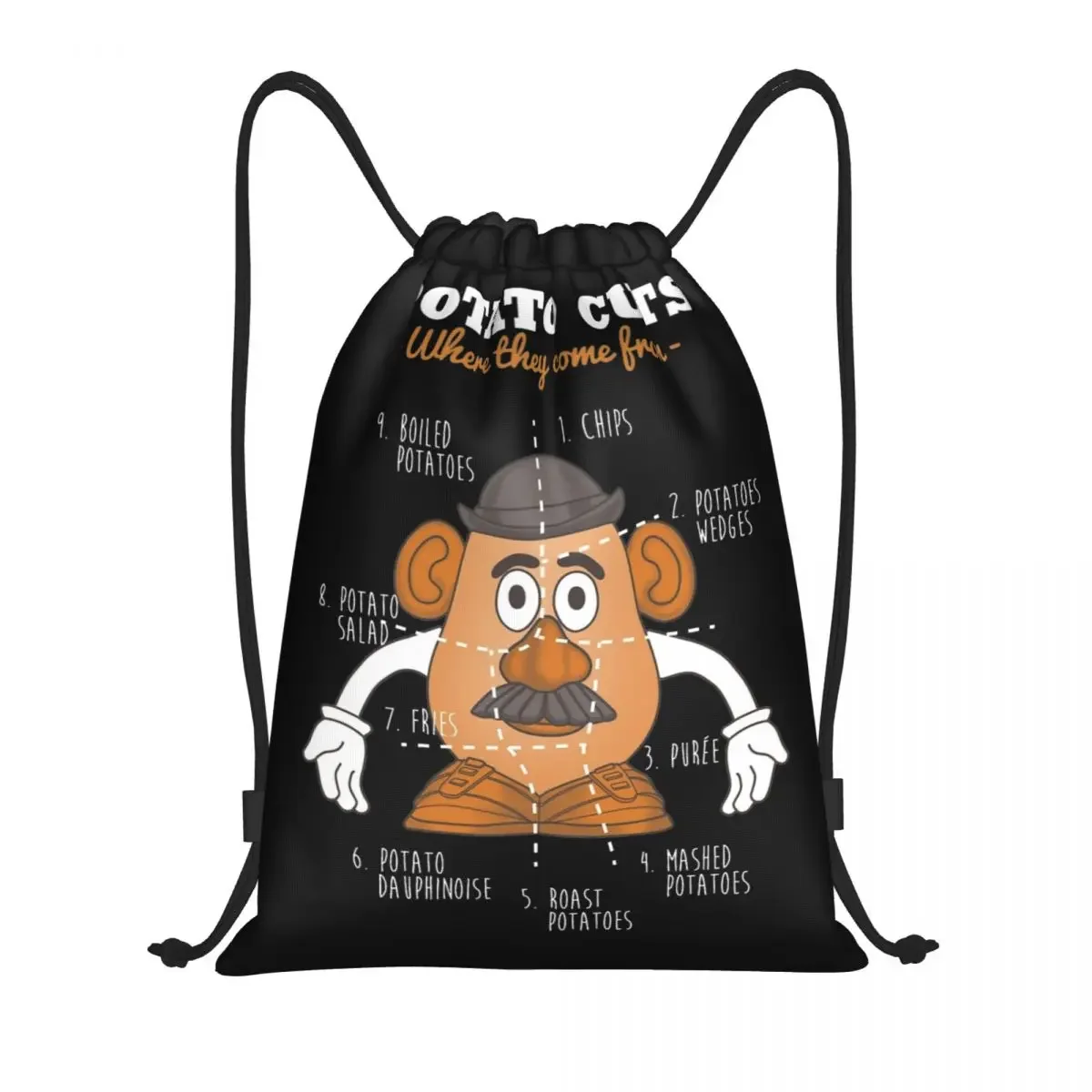 Potato Cuts Toy Story Cartoon Drawstring Backpack Gym Sports Sackpack String Bags for Cycling